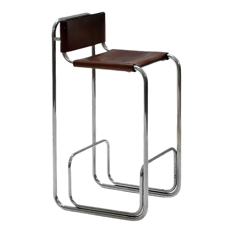الفولاذ المقاوم للصدأ الطعام كرسي طويل الساق الشمال أنيقة القضبان البراز مريحة مسند الظهر جزيرة مقعد للبار الحديثة الفاخرة المطبخ مقاعد للبار #6