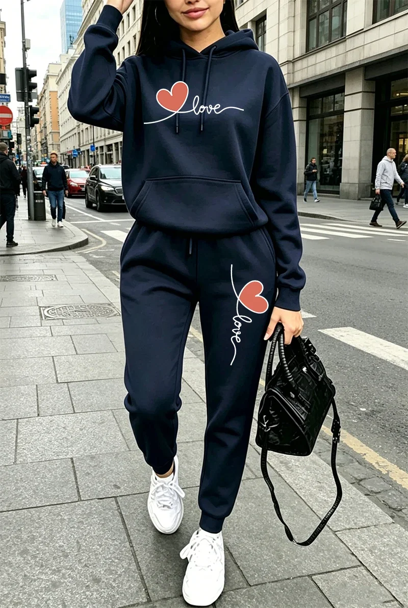 Womens Tracksuit Print Casual Long Sleeves Hoodie Sweatshirts Outdoors Sports Jogging Clothing Autumn Winter Fashion Streetwear view 3