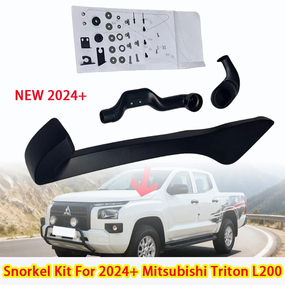 

Four Wheel Drive Pickup Intake Snorkel Kit For 2024+ Mitsubishi Triton L200 GLX GSR Snorkel 4X4 Off Road Wading Breath Hose Tube