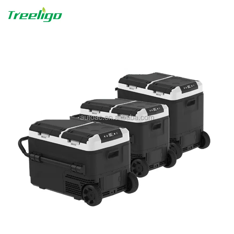 

50l Portable Fridge Freezer with Batteries DC 12V/24V AC Cooler Car Fridge Camping Compact Refrigerator for Car Home Use