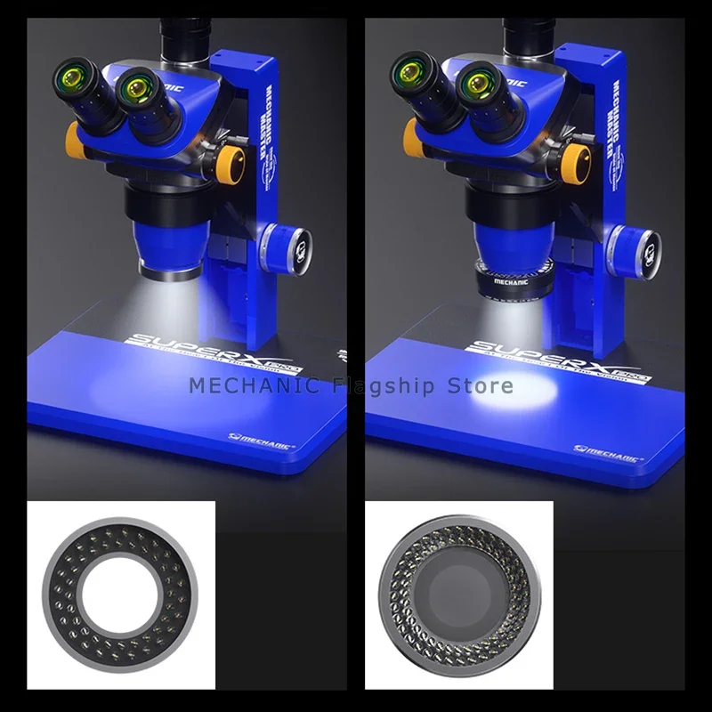 MECHANIC LS720 Polarization Ring Lamp Eliminates Glare Reflex Built in 72 LED Beads for Microscope Accessories Testing Repair