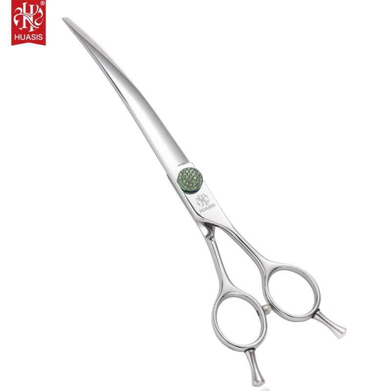 

HUASIS HU37 7" 7.5" 8" Downward Curved Pet Grooming Scissors Hand Made Dog Shear High Quality 440C Stainless