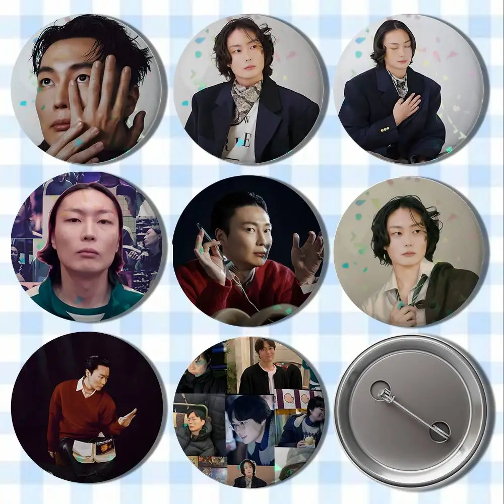 

Roh J-Jae W-Won Badges Laser reflective Button Round Creative Pin Brooch Badge Bag Decor Accessories Fans Collect Friends Gifts