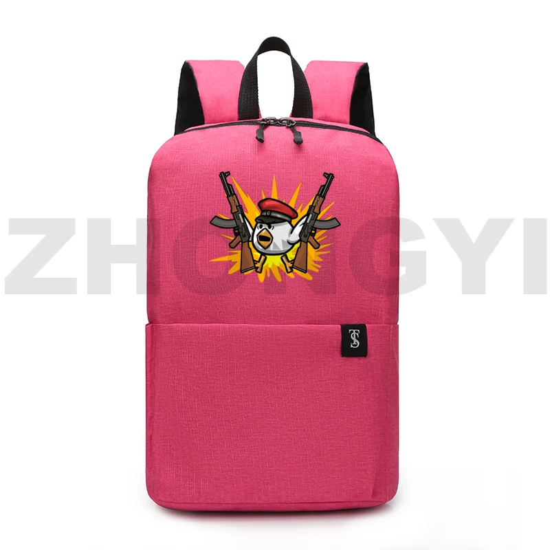 Chicken Gun School Backpack for College Students Laptop Sport Knapsack Preppy Style Boys Merch Cartoon Rucksack Mens Bookbag