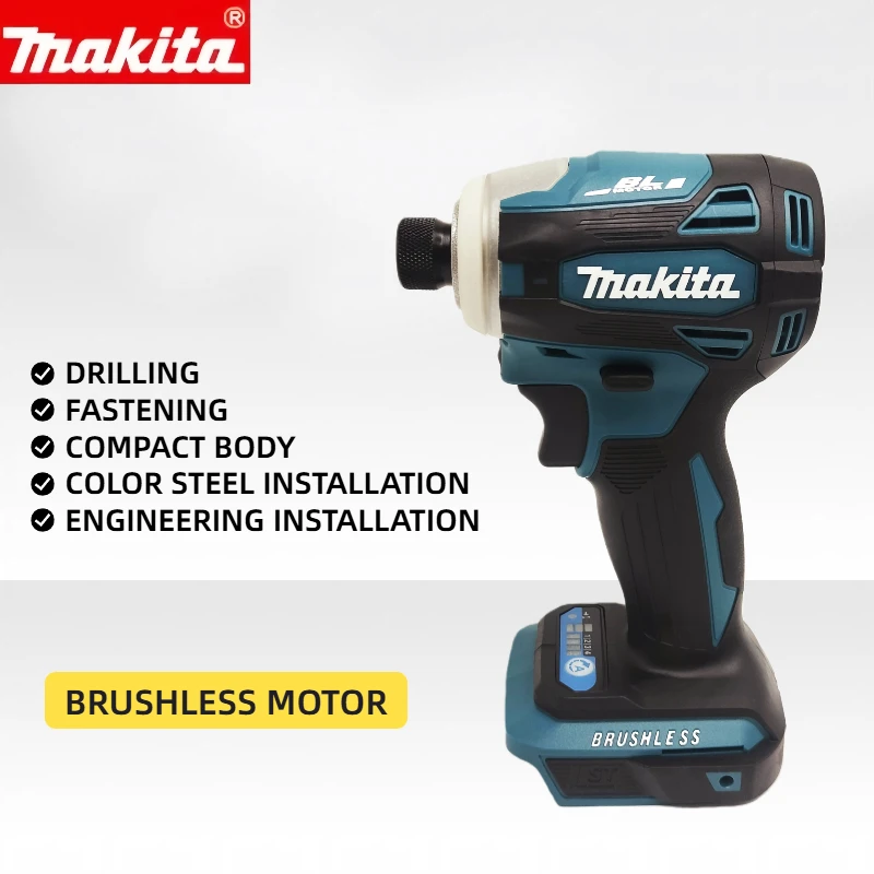 Makita DTD172 18V Cordless Impact Driver | Brushless Electric Drill Power Tool (Without Battery, Multi-Color)