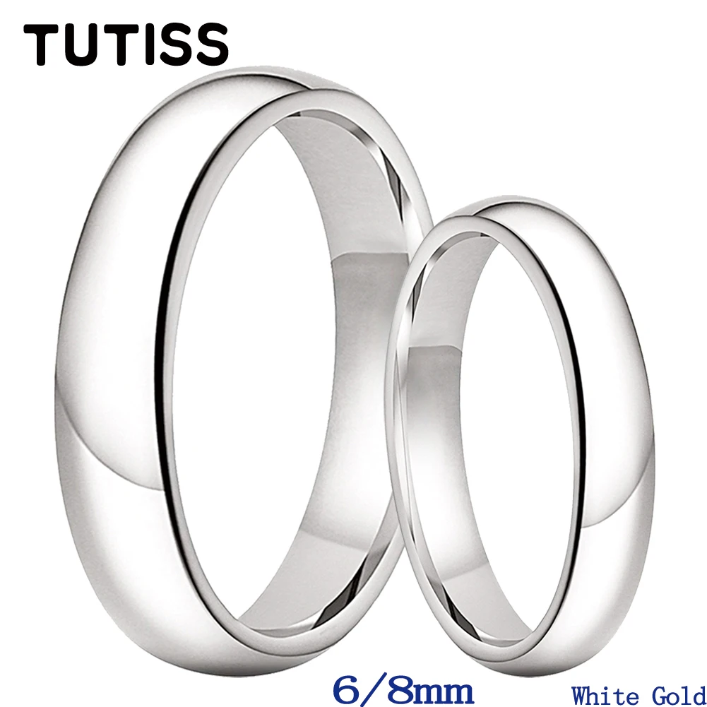 TUTISS 4/6mm Men Women Tungsten Couple Ring Smart Wedding Band Domed Polished Shiny Comfort Fit