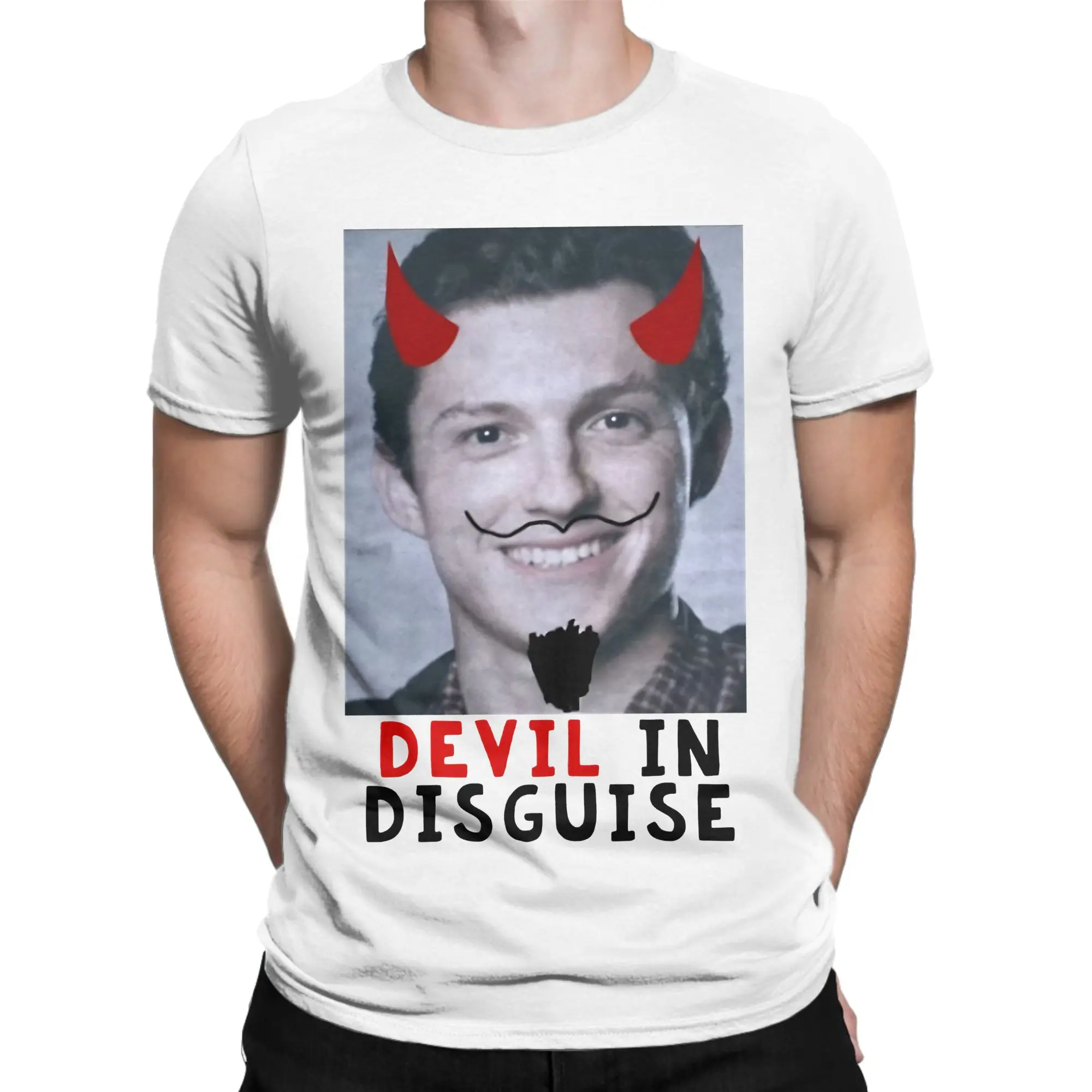 Men Devil In Disguise, Devil In Disguise  T Shirts Toms Hollands  Cotton Clothing Short Sleeve Round Collar Tees 4XL 5XL T-Shirt