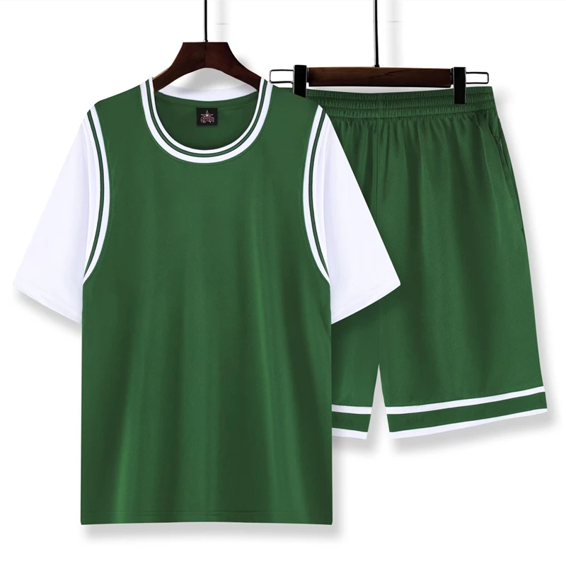 Short Sleeve Basketball Jersey Women Men Basketball Clothes Youth Basketball Shirt Shorts Training Suit Team Uniform Sportswear