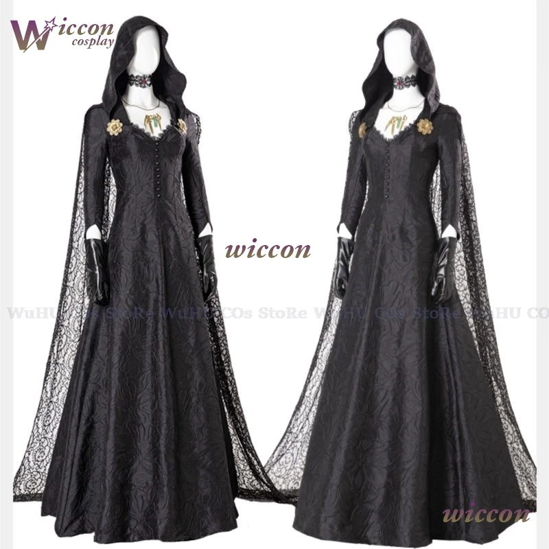 Resident 4 Remake Village Moth Lady Evil Cosplay Fantasy Costume Dress Girl  Adult Vampire Lady Dimitrescu Halloween Carnival Set - AliExpress 200000532
