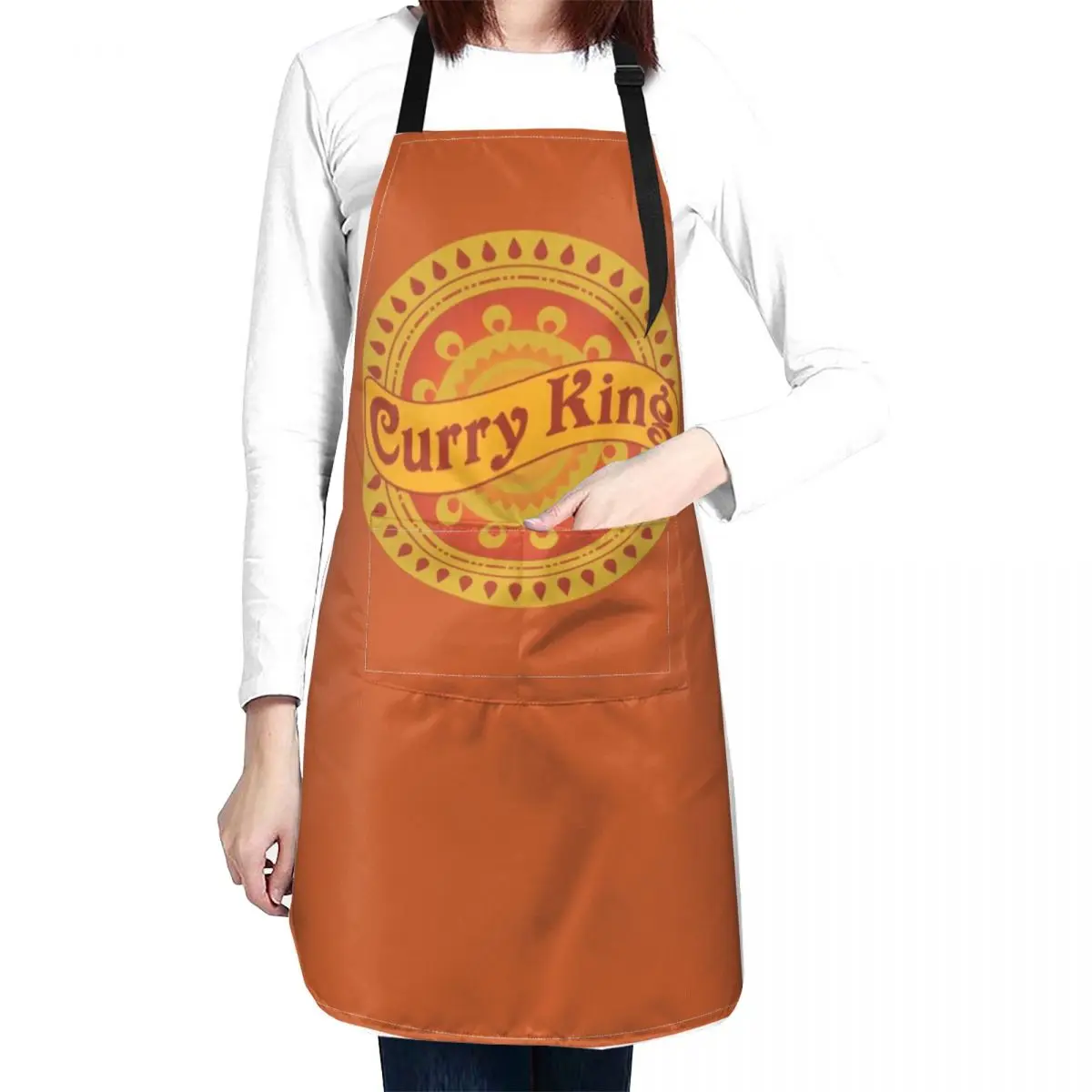 Curry King Indian Chef Ethnic Badge Apron professional kitchen Household Items Useful Camping Apron