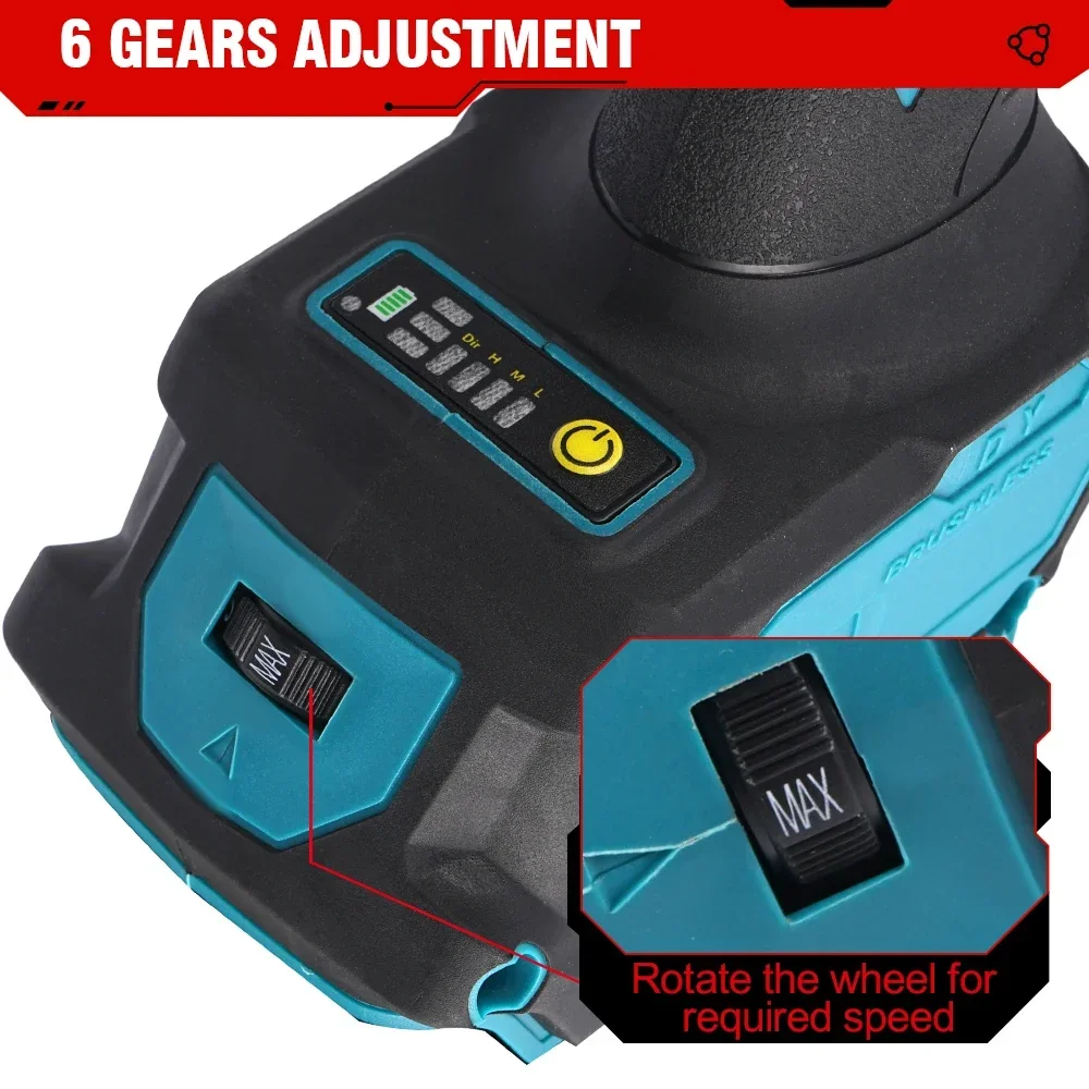 Imagem -05 - Onevan 125 mm sem Escova sem Fio Moedor de Ângulo Elétrico Velocidade Faça Você Mesmo Polisher Máquina Corte Ferramenta Elétrica para Makita 18v Bateria