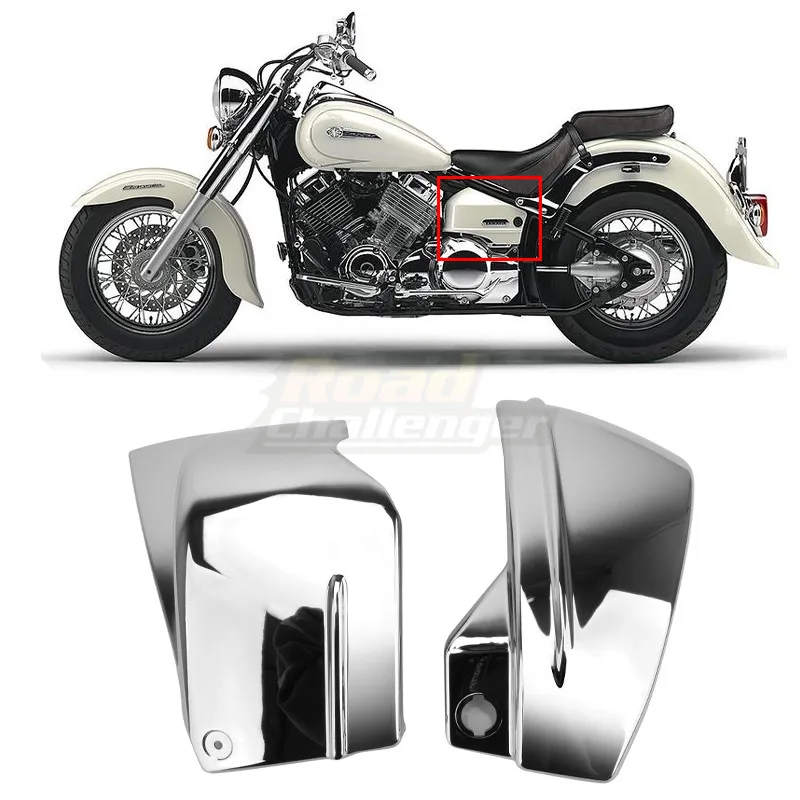 Chrome Black Left Right Side Battery Fairing Cover For Yamaha Dragstar V-Star XVS650 XVS 650 650A Vstar Drag Star Classic