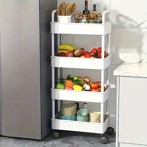다용도 수납 카트, 오픈 선반, 생활 공간 책 진열, 주방 침실 수납 장식 정리함에 적합 다용도 수납 카트, 오픈 선반, 생활 공간 책 진열, 주방 침실 수납 장식 정리함에 적합