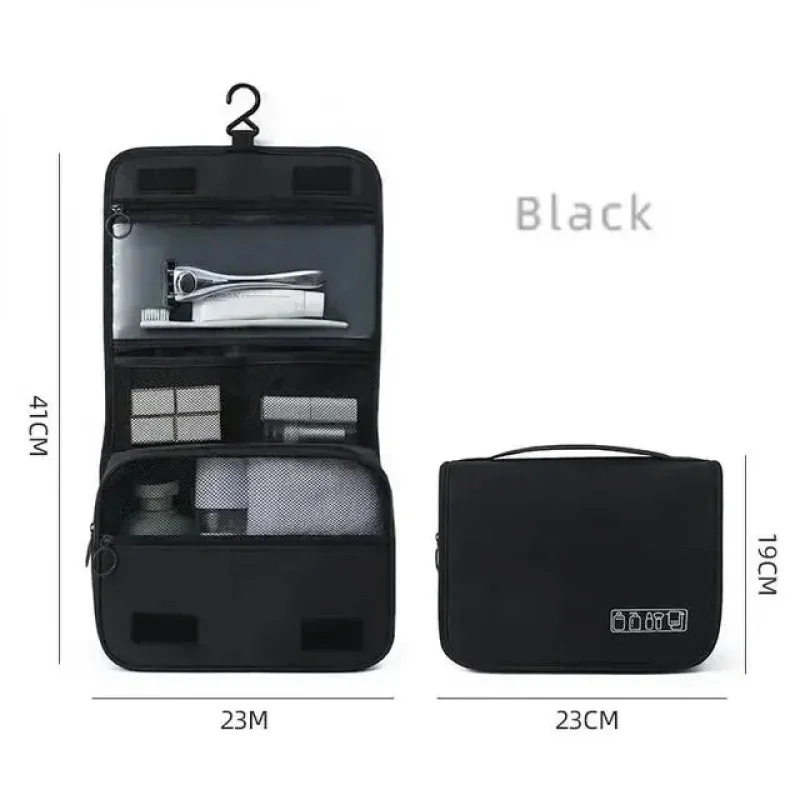 Waterproof Oxford Hanging Travel Toiletry Bag, Portable Cosmetic Makeup Organizer for Men Women