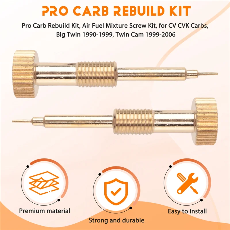 

Комплект для восстановления карбюратора ABRW-Pro, комплект винтов для воздушно-топливной смеси, для карбюраторов Keihin CV CVK, Big Twin 1990-1999, Twin Cam 1999-2006 гг.