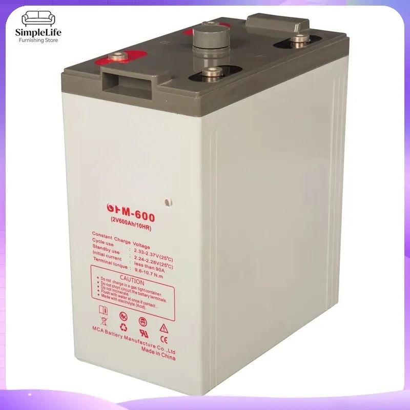 2V 600Ah Deep Cycle Gel Battery Long Life Solar Energy Storage System Photovoltaic Power Bank for Home Off Grid Inverter UPS