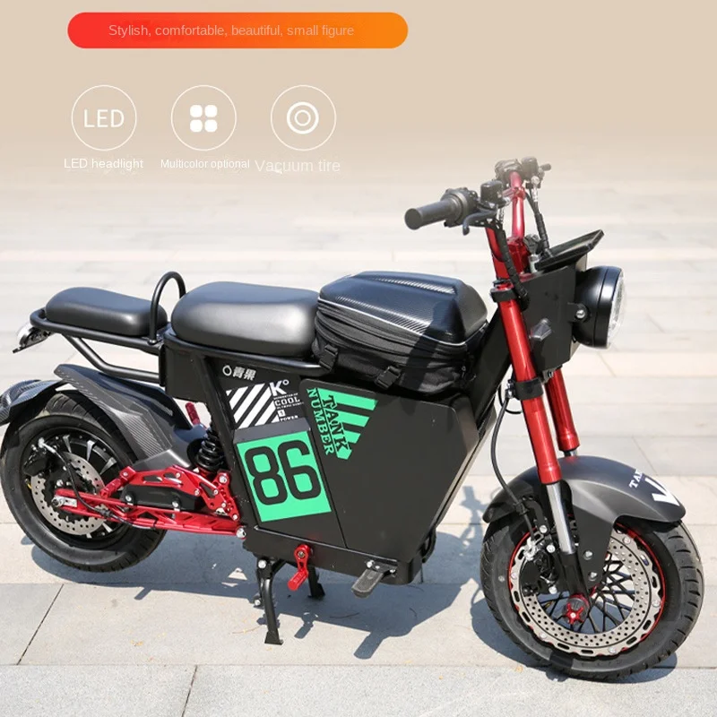 Electric Bike 1500W Motor 60V/35-80AH Battery City Men & Women Electric Bike 12 Inch Tire Adjustable Variable Speed Electric Bik