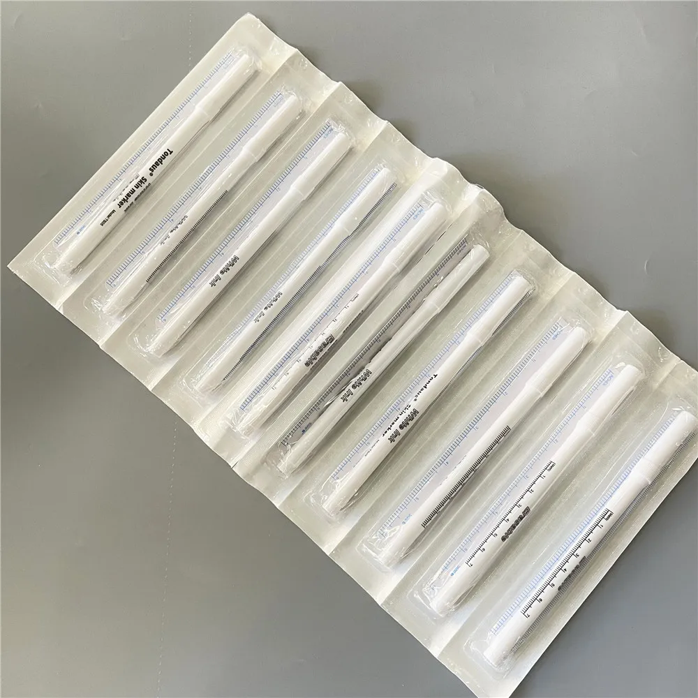 

10pcs White/Purple Surgical Eyebrow Tattoo Skin Marker Pen Tools Microblading Accessories Tattoo Marker Pen Permanent Makeup