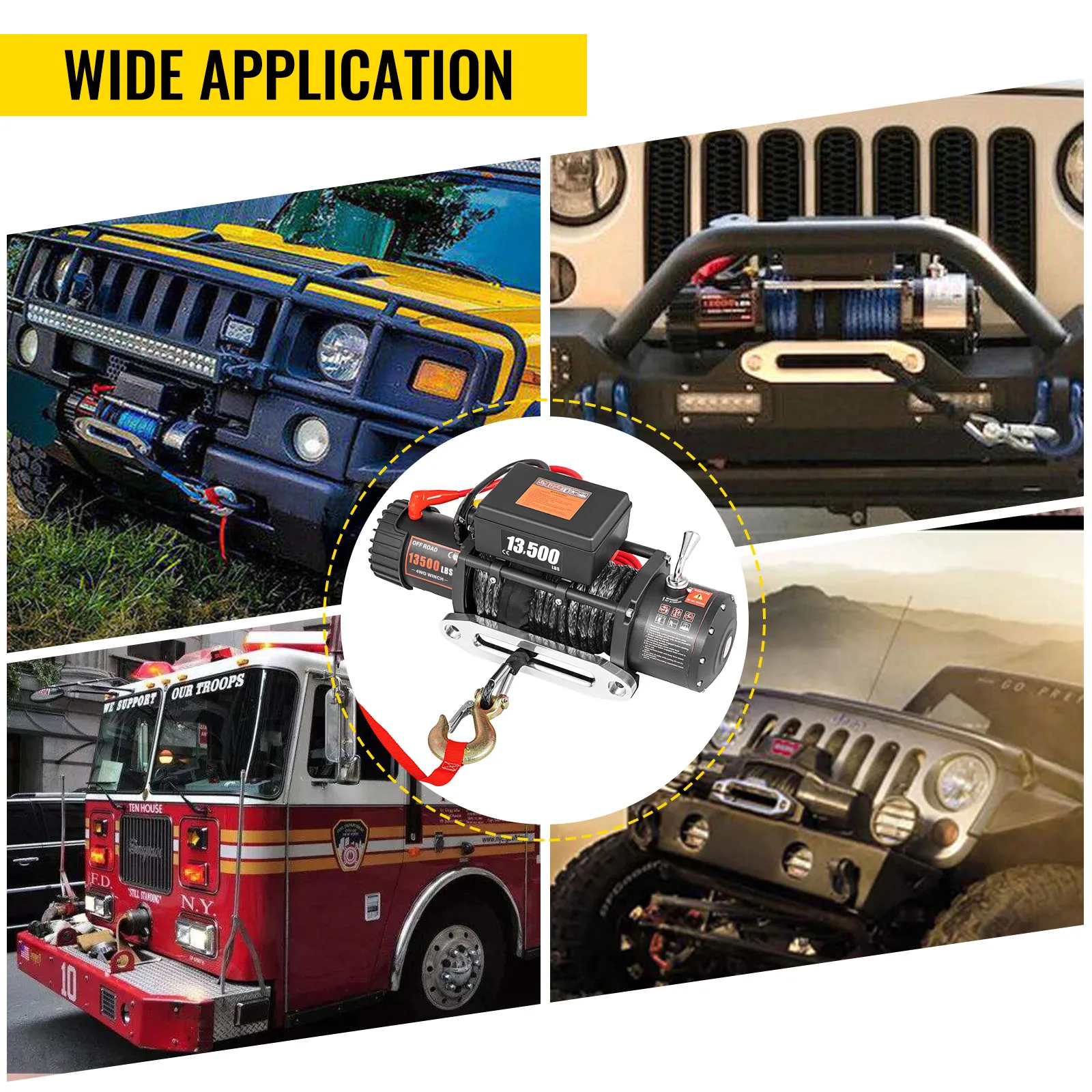 SIHAO Off‑Road Towing Recovery Winch 12V | 92FT Synthetic Cable, Dual Wireless & Wired Remote Operation, Heavy‑Duty Electric Winch for 4X4 Truck, SUV, ATV, UTV, Trailer and Boat30