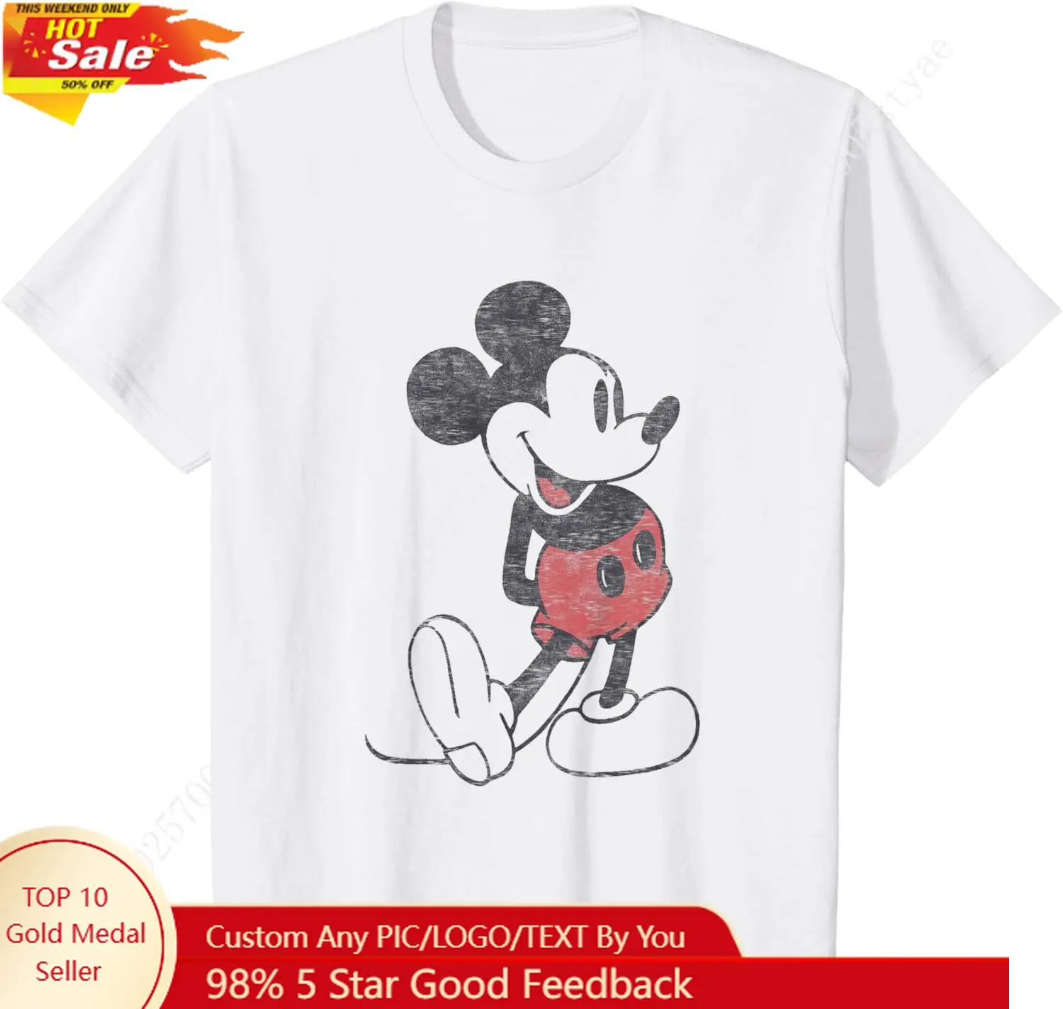 

Kids Disney Mickey and Friends Classic Mickey Vintage Toddler T-Shirt