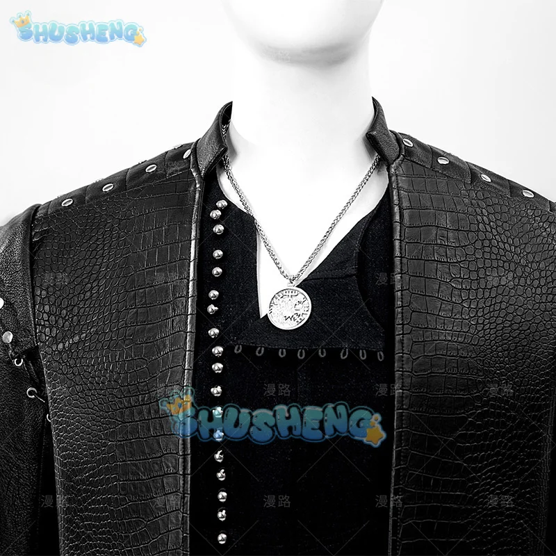 زي جيرال ويتشر 5 التأثيري زي جيرالت أوف ريفيا وايت وولف للهالوين كرنفال حفلة عيد الميلاد لعب الأدوار الملابس