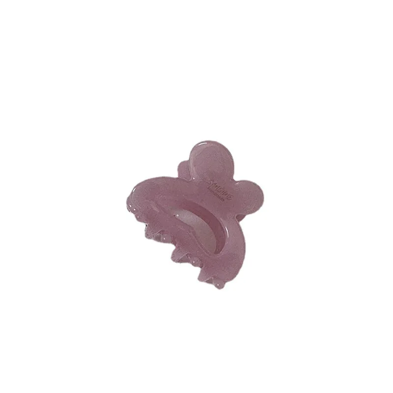 Woman Small Size Solid Color Rabbit Design Acetate Barrettes Hair Trendy Hair Claws Girls Side Clip Hair Accessories Headwear