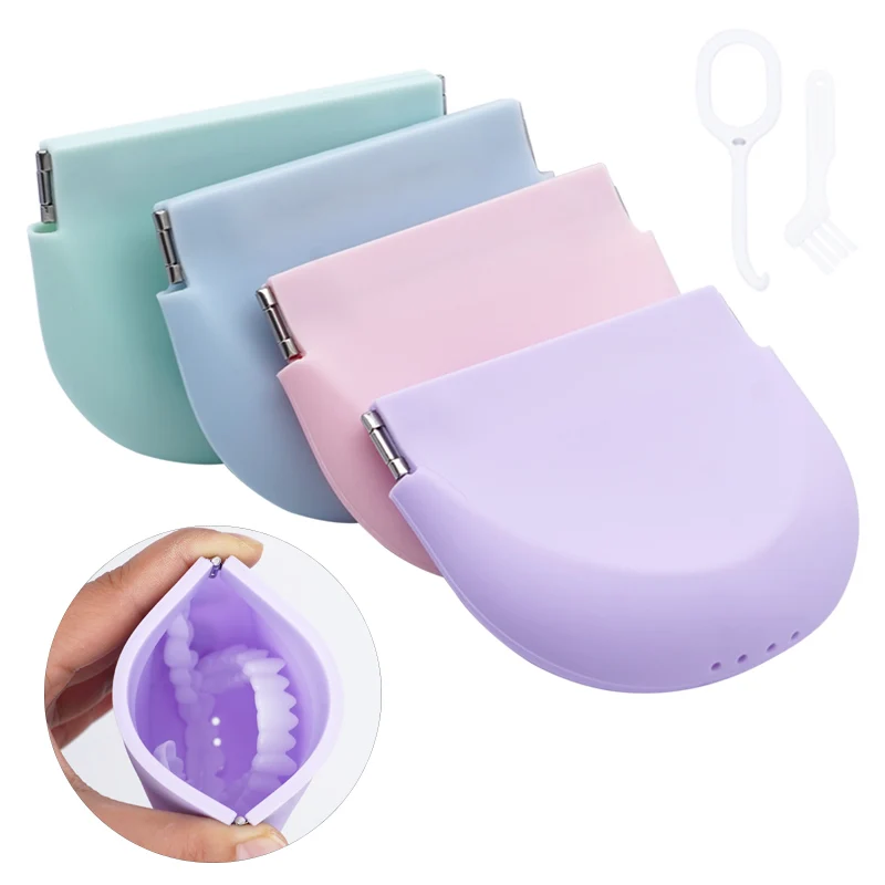 Dentistry Silicone Denture Case Mouth Guard Orthodontic Container Storage Invisible Braces Storage Clean Box Oral Care Hygiene