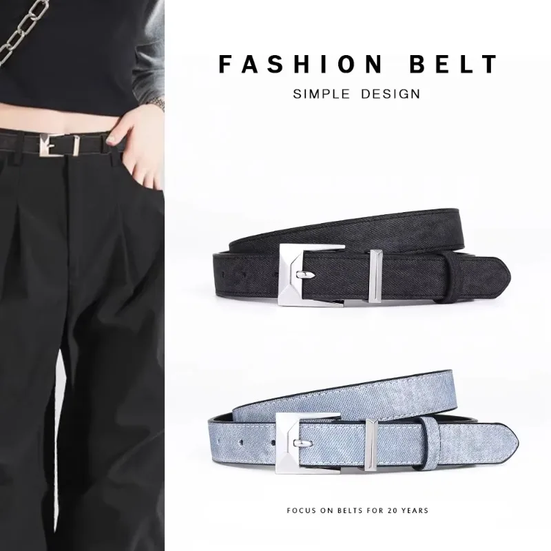 Ladies' Luxury Leather Belt Versatile Decoration High-end Feeling Jeans Belt Simple and Fashionable Needle Buckle