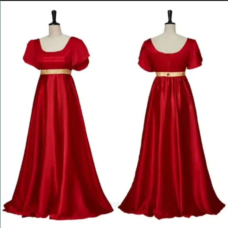 فستان بريدجتون الكلاسيكي التنكري ريجنت فستان حفلة عالي الخصر فستان شاي من العصر الفيكتوري فستان جين أوستن لحفلات العطلات