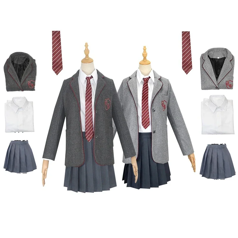 Movie Matilda Cosplay Costume Kids School Uniform Coat Skirt Tie Roald Dahl's Matilda Clothing Halloween School Suits for Girls