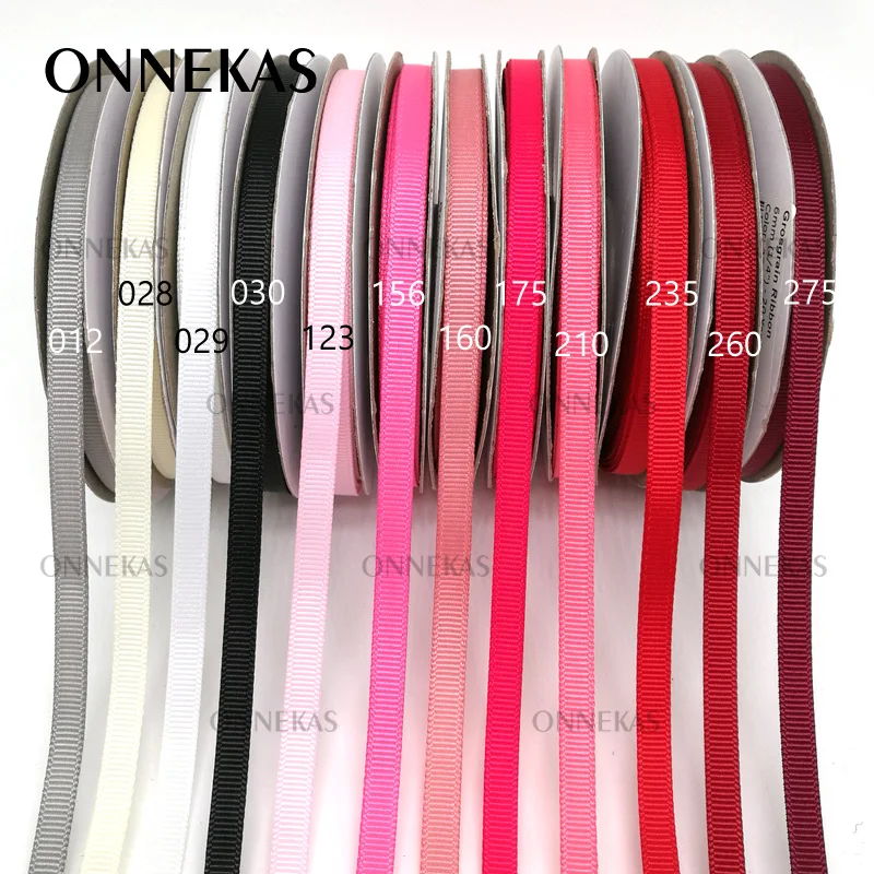 100Yards Solid Colour Grosgrain Ribbon 6mm 1/4“ High Quality 100% Polyester Grosgrain Ribbon Tapes Multi Colors 196 Options