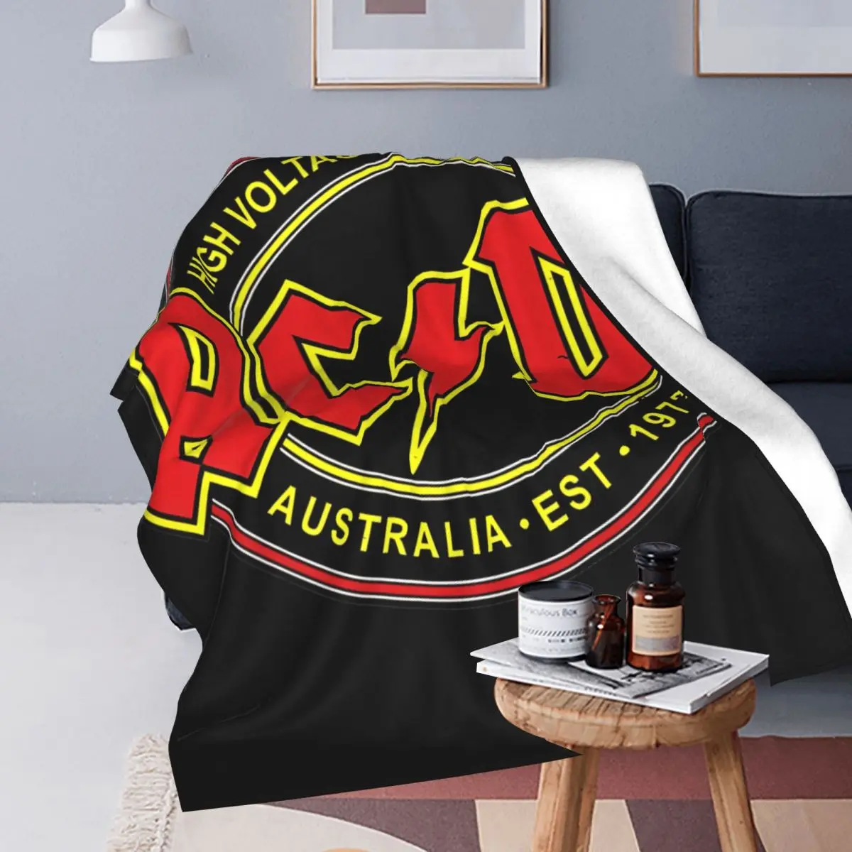 AC DC Heavy Metal Band Blanket Flannel Winter Portable Lightweight Throw Blanket for Sofa Office Bedspread