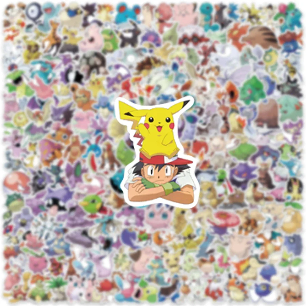 100/200/300 Stück Pokemon Kawaii Pikachu Aufkleber Dekoration Sticker für Laptop, Skateboard, Auto, Gepäck, Handy, Wasserdichter Aufkleber Spielzeug – Detail 7