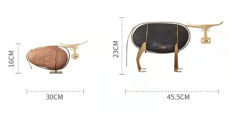 Kreative Luxus Wohnaccessoires Metall Rinder Marmor Dekoration Moderne Desktop-Dekoration Raumdekoration