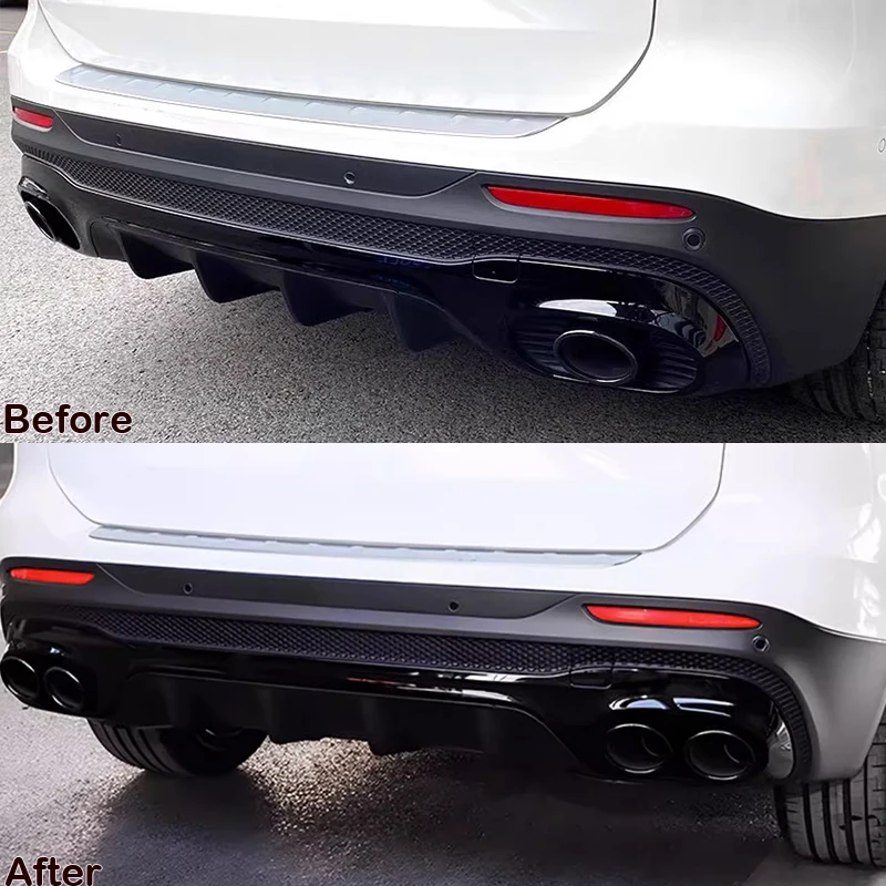 For Mercedes-Benz GLB180 GLB200 GLB220 Car Stainless Steel Rear Exhaust Pipe Upgrade GLB A35 Bumper Four Outlet Muffler Tailpipe