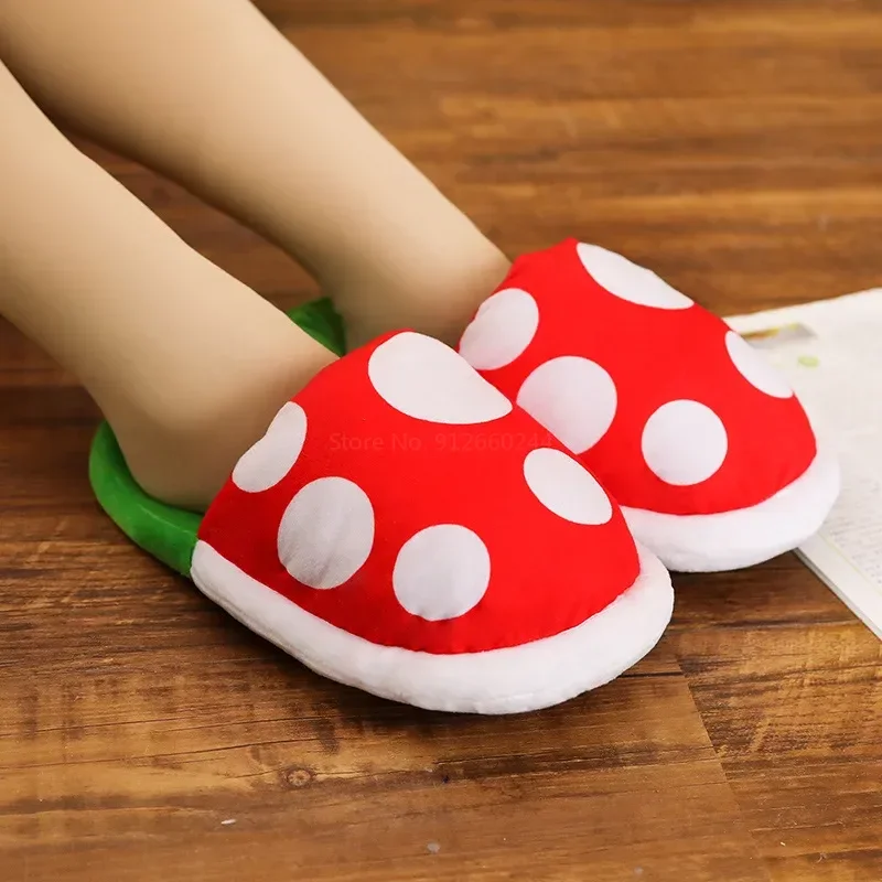 Zapatillas de casa con dibujos de setas de Super Mario, planta de piraña de Peluche, zapatos creativos, juguetes para niños, Peluche, regalo para niños