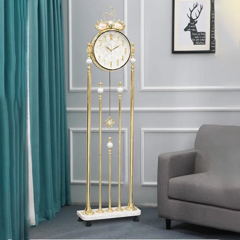 Floor clock Living room Home vertical clock Modern creative villa Silent shell decoration Silent clock