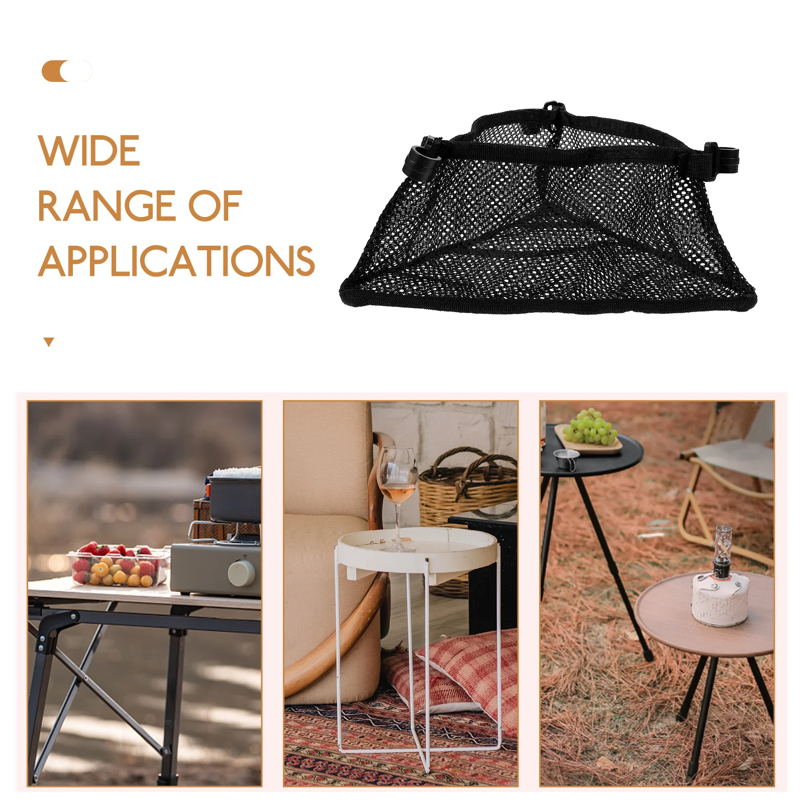 Folding Tables and Chairs Small Round Net Bag Camping Desk Outdoor Foldable Storage