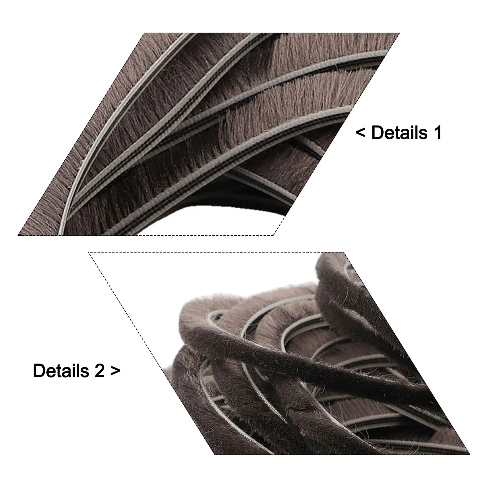 10 Meter Hairy Weatherstrip for Sliding Casement Doors Windproof Sound Reducing Moisture Resistant Draft Excluder Strip