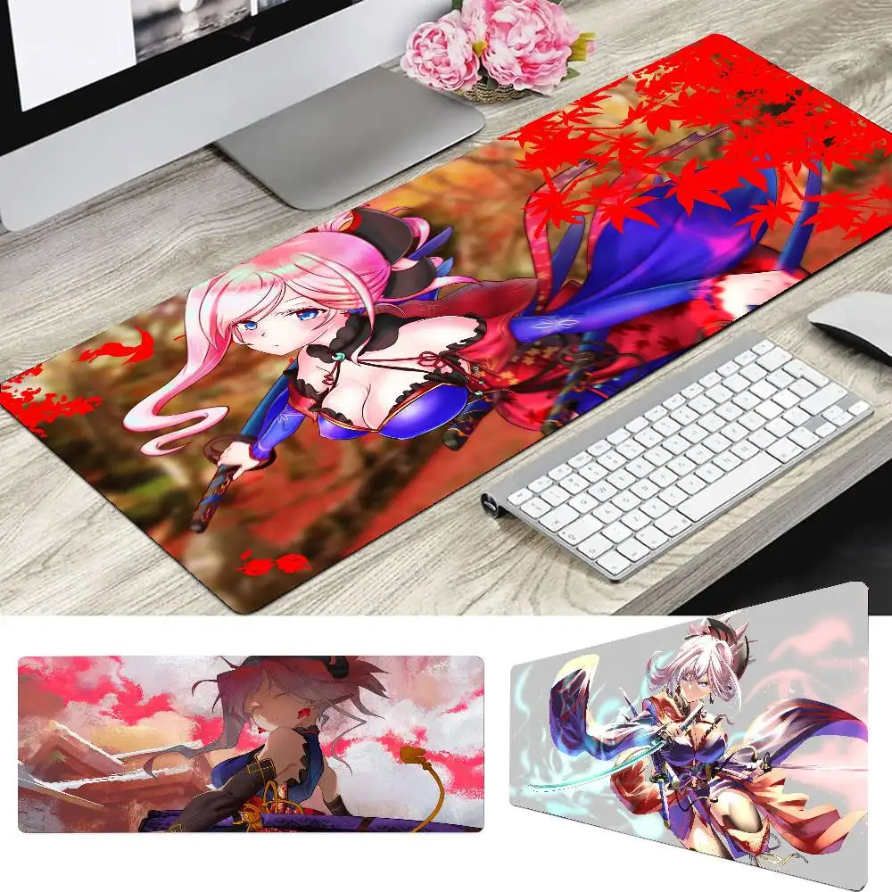 Miyamoto Musashi Anime Fate Mousepad Non-slip Suitable For Office Computers Laptops E-sports Game Desk Mats XXL Keyboard