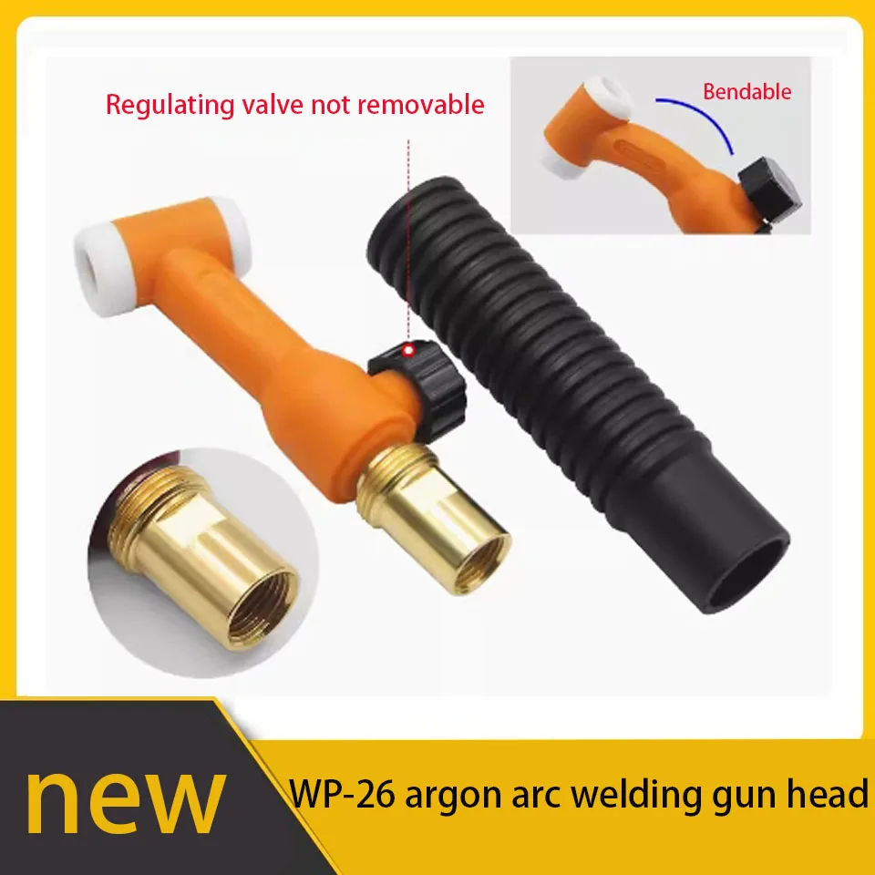 

Wp-26 Argon Arc Welding Gun Head Argon Arc Welding Machine Accessories With Gas Volume Adjustment Switch Wp-17 Gun Head