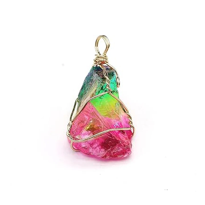 Mode Farbige Naturstein Anhänger Gold Farbe Unregelmäßig Geformte Charms für Schmuck Machen DIY Halskette Ohrringe Zubehör