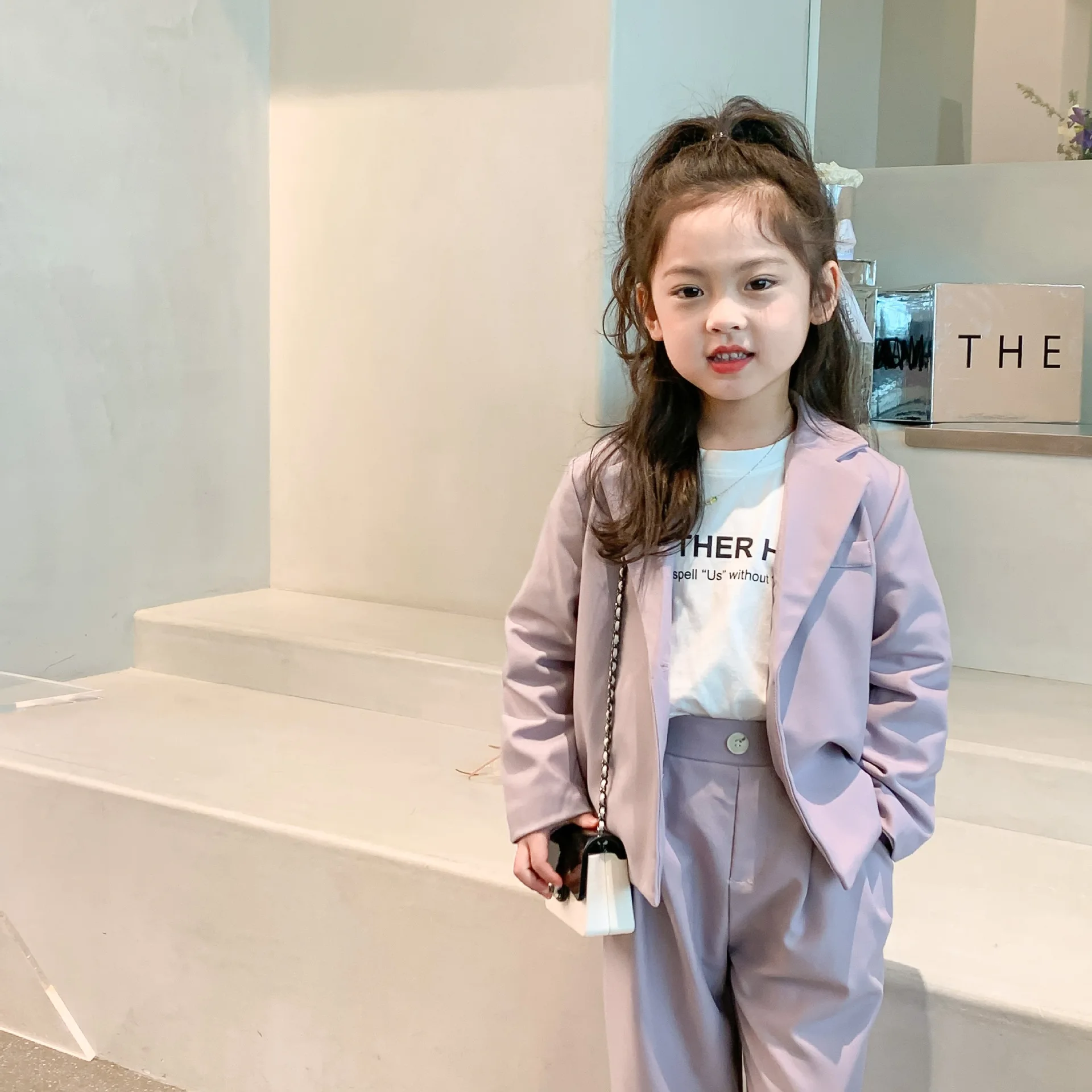 Baby Girls Blazer Suits Clothing Sets 2024 Fashion Spring New Children Jackets+Pants 2pcs Outfits Formal Korea Kids Casual Suit