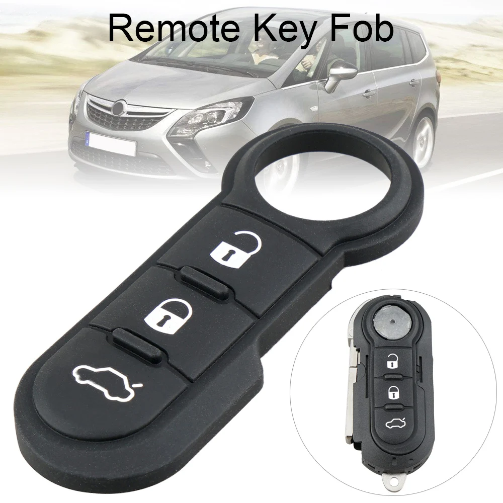 3ボタンの交換修理皮膚フリップ折りたたみ車キーシェルケースゴムパッドのために500パンダabarth puntoホット