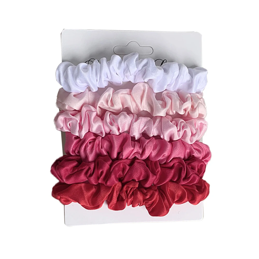 6pcs Pure Silk Skinnies Small Scrunchie Set Hair Bow Ties Ropes Bands Scrunchy Elastics Ponytail Holders for Women Girls