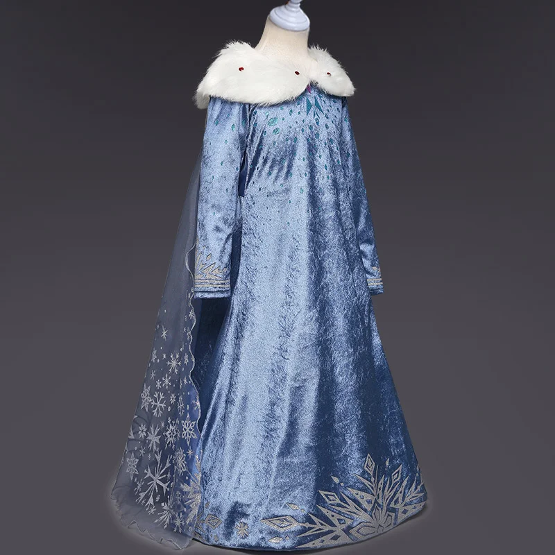 

Новинка 2023 вечерние элегантное вечернее платье для девочек, одежда для косплея для девочек, платье принцессы на день рождения с принтом Снежной королевы, Детский костюм