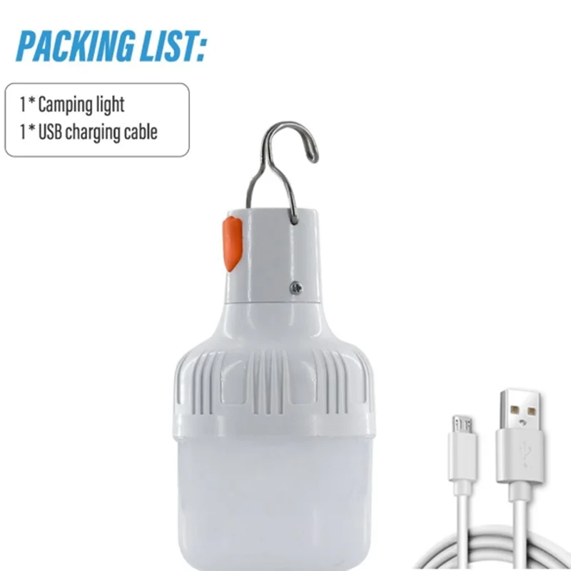 Imagem -04 - Usb Recarregável Lâmpadas Led Luz de Emergência Ligar Camping Pesca Lanterna Portátil Luzes da Noite ao ar Livre Lt014 60w 1pc