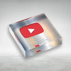 YouTube play button custom Acrylic  plaque award with personalized name Support customization