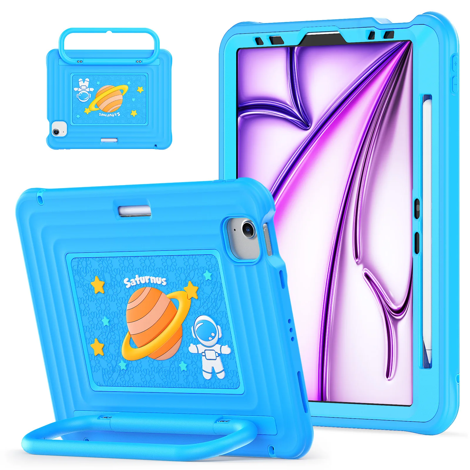 

Kids Shockproof Case for iPad 10th 11th Gen Mini 6 7 Air 4 5 Pro 11 Silicone PC Full Cover Stand Handle Shell for Tab A9P
