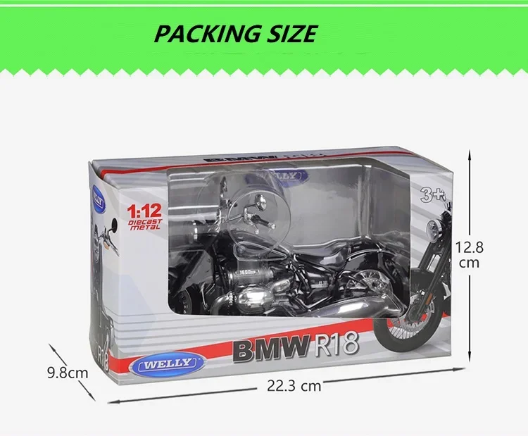 WELLY 1:12 2020 R18 Heavy Motorcycle Simulation Alloy Motorcycle Model Toy